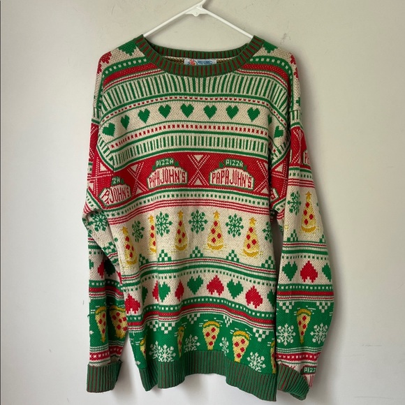 papa johns Other - Papa John’s Funny Ugly Christmas Sweater Size XL◼️